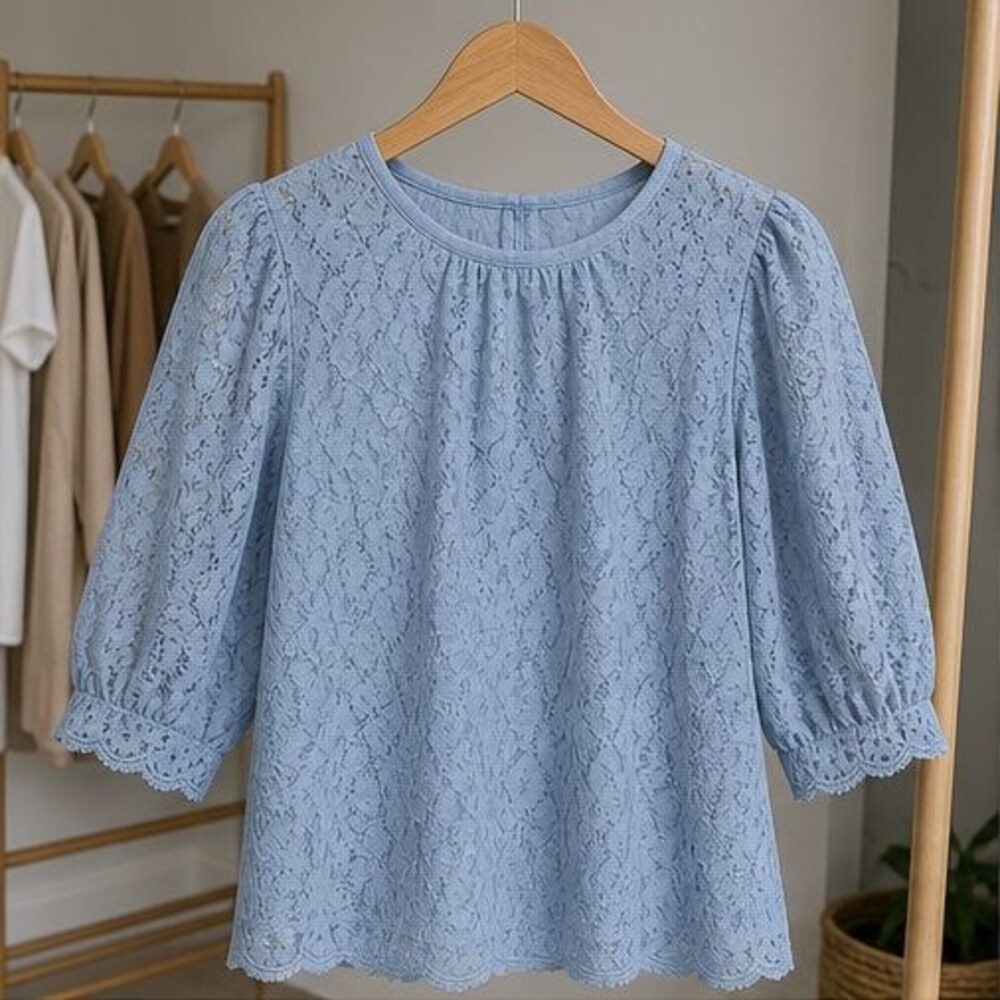 Blue Wrap Blouse